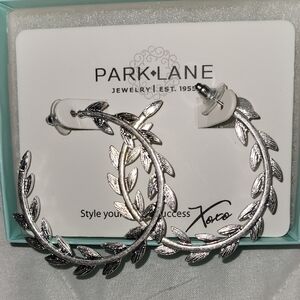 Park Lane Silver Leaf Design Earrings